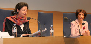 Marie-Aline Bloch, directrice de la DRIP, EHESP et Marisol Touraine, Ministre des affaires sociales et de la santé