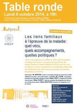 affiche Les liens familiaux à l’épreuve de la maladie : quel vécu, quels accompagnements, quelles politiques ?