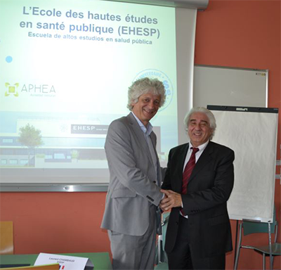 Laurent CHAMBAUD, Director of the EHESP School of public health and Santiago SPADAFORA, Responsible for the LASALUS project, ISALUD University, Argentina