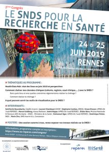 Affiche du 2e congres "Le SNDS pour la recherche en santé" - 24 et 25 juin 2019