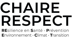 Logo de la chaire de recherche "RÉsilience en Santé, Prévention, Environnement, Climat et Transition" (RESPECT) de l'EHESP
