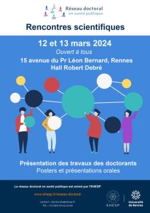 Affiche des 15èmes rencontres scientifiques du Réseau doctoral en santé publique - 12 et 13 mars 2024