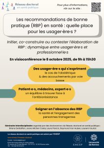 Affiche du séminaire interdisciplinaire des doctorants du RDSP - 8 octobre 2025